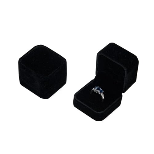 WXBCDS Ringbox Hochzeit Ringbox Aus Samt In Herzform, Ohrringe, Schmuckverpackung, Geschenkbox, Heiratsantrag, Verlobung, Hochzeit, Ringbox, Schmuckthekendisplay(Grey) von WXBCDS