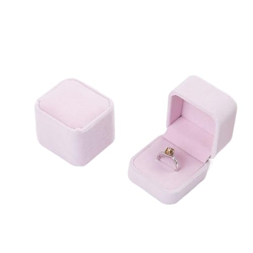 WXBCDS Ringbox Hochzeit Ringbox Aus Samt In Herzform, Ohrringe, Schmuckverpackung, Geschenkbox, Heiratsantrag, Verlobung, Hochzeit, Ringbox, Schmuckthekendisplay(Purple) von WXBCDS