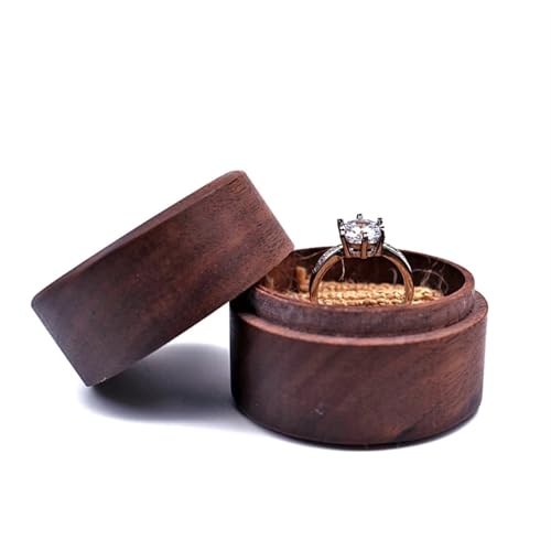 WXBCDS Ringbox Hochzeit Schmuckschatulle, Holz-Aufbewahrungsbox mit Schmuck for Sammeln, weicher Innenhalter, Einzel-/Doppelschlitz-Schmuck-Organizer im Vintage-Stil(7HH1108989-E) von WXBCDS