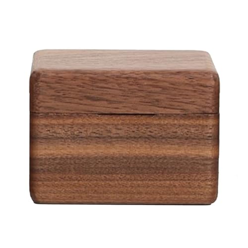 WXBCDS Ringbox Hochzeit Schmuckschatulle, Holz-Aufbewahrungsbox mit Schmuck for Sammeln, weicher Innenhalter, Einzel-/Doppelschlitz-Schmuck-Organizer im Vintage-Stil(7HH601963-A) von WXBCDS