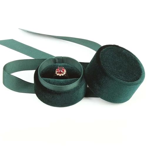 WXBCDS Ringbox Hochzeit Sechseckige Samt-Schmuckschatulle, Doppelring-Aufbewahrungsbox, Damen-Geschenk, Ohrringe, Paketetui, Ehering-Display-Verpackungsbox(Green-01) von WXBCDS