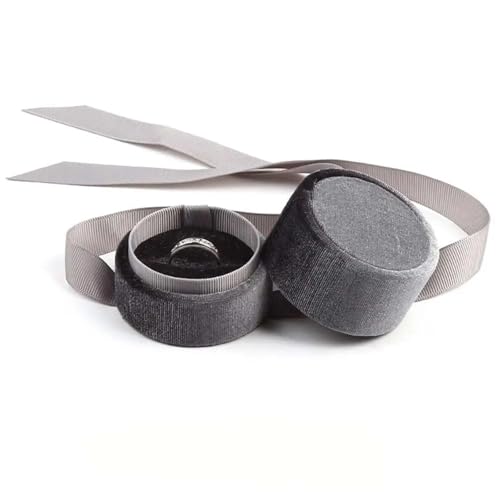 WXBCDS Ringbox Hochzeit Sechseckige Samt-Schmuckschatulle, Doppelring-Aufbewahrungsbox, Damen-Geschenk, Ohrringe, Paketetui, Ehering-Display-Verpackungsbox(Grey) von WXBCDS
