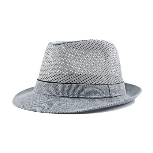 WXBCDS Sommer Sonnenhut Sommer-Sonnenhut aus Netzstoff for Herren mit Sonnenschutz und atmungsaktiver Krempe aus Polyester for Strandreisen(Gray,58-60cm) von WXBCDS