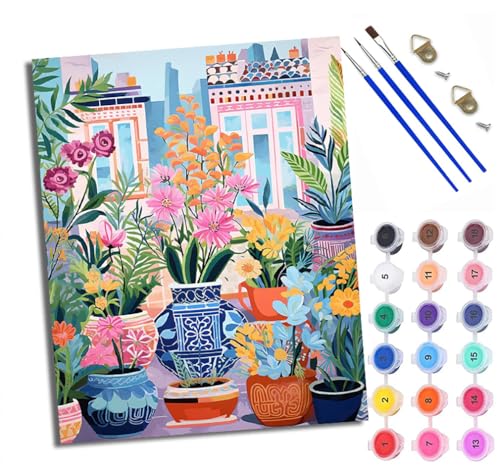 Malen Nach Zahlen DIY auf Leinwand Kit für Anfänger Bunte Blumen Mit Acryl Farben und Premium Pinsel 40x50CM Home Deko oder Geburtstag Weihnachten Geschenk Malen Nach Zahlen DIY auf Leinwand Kit für Anfänger Bunte Blumen Mit Acryl Farben und Premium Pinsel 40x50CM Home Deko oder Geburtstag Weihnachten Geschenk von WXRWANG
