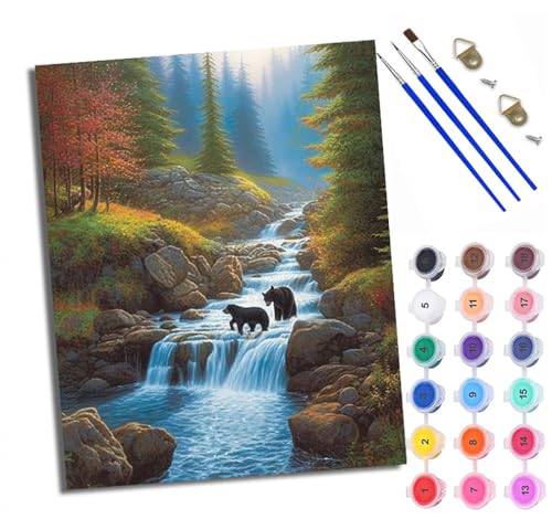 Malen Nach Zahlen DIY auf Leinwand Kit für Anfänger Escena de calabaza de otoño Mit Acryl Farben und Premium Pinsel 40x50CM Home Deko oder Geburtstag Weihnachten Geschenk von WXRWANG