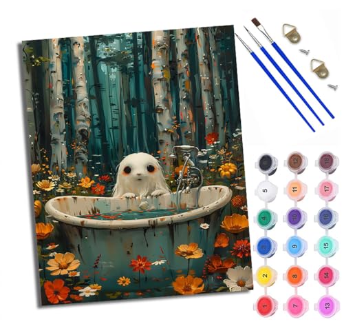 Malen Nach Zahlen Erwachsene Paint by Numbers Malen Nach Zahlen mit Pinseln und Acrylfarben Badendes Tier im Wald Handgemalte Ölgemälde Leinwand für Home Décor Ohne Rahmen Malen Nach Zahlen Erwachsene Paint by Numbers Malen Nach Zahlen mit Pinseln und Acrylfarben Badendes Tier im Wald Handgemalte Ölgemälde Leinwand für Home Décor Ohne Rahmen von WXRWANG