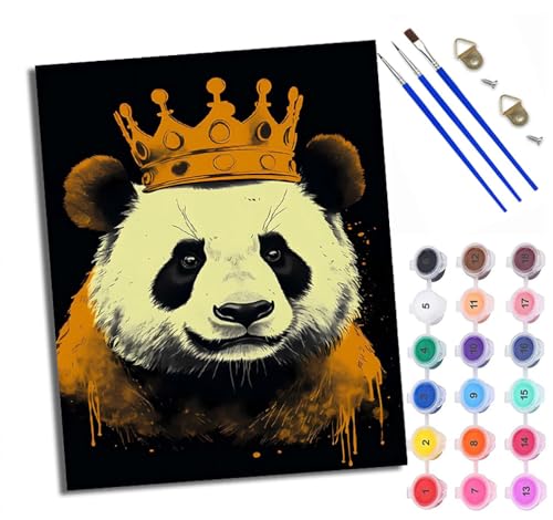 Malen Nach Zahlen Erwachsene Paint by Numbers Malen Nach Zahlen mit Pinseln und Acrylfarben Großer Panda mit Krone Handgemalte Ölgemälde Leinwand für Home Décor Ohne Rahmen Malen Nach Zahlen Erwachsene Paint by Numbers Malen Nach Zahlen mit Pinseln und Acrylfarben Großer Panda mit Krone Handgemalte Ölgemälde Leinwand für Home Décor Ohne Rahmen von WXRWANG