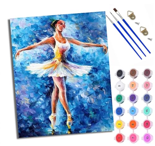 Malen Nach Zahlen Erwachsene Paint by Numbers Malen Nach Zahlen mit Pinseln und Acrylfarben Mujer con vestido floral en la playa Handgemalte Ölgemälde Leinwand für Home Décor Ohne Rahmen von WXRWANG