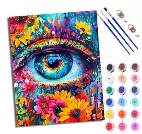 Malen Nach Zahlen Erwachsene Paint by Numbers Malen Nach Zahlen mit Pinseln und Acrylfarben Ojos coloridos Handgemalte Ölgemälde Leinwand für Home Décor Ohne Rahmen Malen Nach Zahlen Erwachsene Paint by Numbers Malen Nach Zahlen mit Pinseln und Acrylfarben Ojos coloridos Handgemalte Ölgemälde Leinwand für Home Décor Ohne Rahmen von WXRWANG