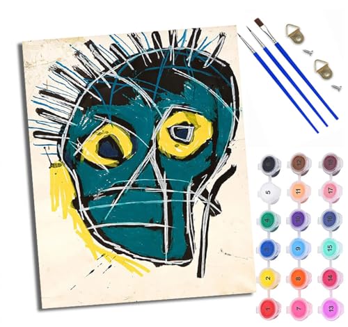 Malen Nach Zahlen ErwachseneAbstrakte Strichzeichnung eines menschlichen Gesichts DIY handgemaltes Ölgemälde Set für Anfänger und Erwachsene Acrylfarbe Kreative Heimdekoration Geschenk Weihnachten von WXRWANG