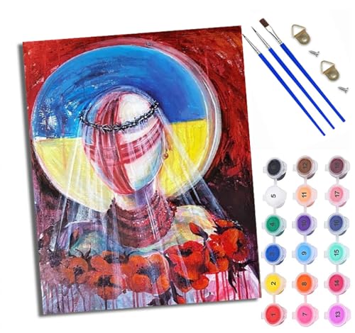 Malen nach Zahlen Erwachsene Malsets für Erwachsene mit PinselnFigur mit Dornenkrone Malen nach Zahlen auf Leinwand Acryl Pigment Kunsthandwerk 40 x 50 cm(rahmenlos) von WXRWANG