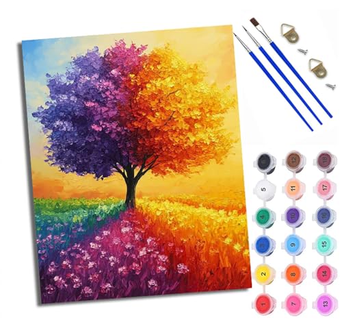 WXRWANG Malen Nach Zahlen DIY auf Leinwand Kit für Anfänger Bunter Blumenbuschbaum Mit Acryl Farben und Premium Pinsel 40x50CM Home Deko oder Geburtstag Weihnachten Geschenk WXRWANG Malen Nach Zahlen DIY auf Leinwand Kit für Anfänger Bunter Blumenbuschbaum Mit Acryl Farben und Premium Pinsel 40x50CM Home Deko oder Geburtstag Weihnachten Geschenk von WXRWANG
