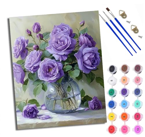 WXRWANG Malen Nach Zahlen DIY auf Leinwand Kit für Anfänger Farbe der Blumen in der Vase Mit Acryl Farben und Premium Pinsel 40x50CM Home Deko oder Geburtstag Weihnachten Geschenk WXRWANG Malen Nach Zahlen DIY auf Leinwand Kit für Anfänger Farbe der Blumen in der Vase Mit Acryl Farben und Premium Pinsel 40x50CM Home Deko oder Geburtstag Weihnachten Geschenk von WXRWANG