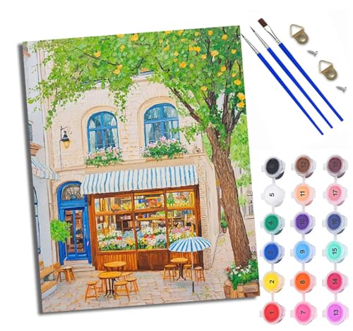 WXRWANG Malen Nach Zahlen DIY auf Leinwand Kit für Anfänger Straßenblumenladen Mit Acryl Farben und Premium Pinsel 40x50CM Home Deko oder Geburtstag Weihnachten Geschenk WXRWANG Malen Nach Zahlen DIY auf Leinwand Kit für Anfänger Straßenblumenladen Mit Acryl Farben und Premium Pinsel 40x50CM Home Deko oder Geburtstag Weihnachten Geschenk von WXRWANG
