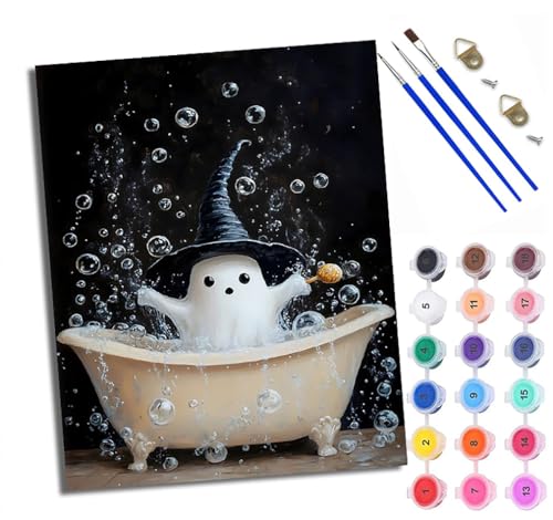 WXRWANG Malen Nach Zahlen Erwachsene Paint by Numbers Malen Nach Zahlen mit Pinseln und Acrylfarben Badender Hexengeist Handgemalte Ölgemälde Leinwand für Home Décor Ohne Rahmen von WXRWANG
