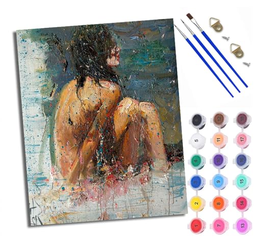 WXRWANG Malen Nach Zahlen Erwachsene Paint by Numbers Malen Nach Zahlen mit Pinseln und Acrylfarben Nackte Schönheiten Handgemalte Ölgemälde Leinwand für Home Décor Ohne Rahmen von WXRWANG