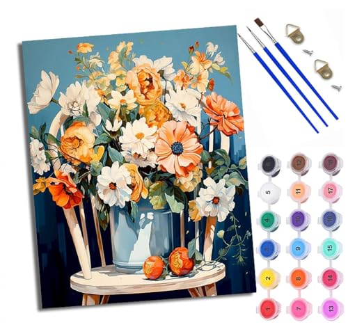 WXRWANG Malen Nach Zahlen Erwachsene Paint by Numbers Malen Nach Zahlen mit Pinseln und Acrylfarben Stuhl Blumen Obst Handgemalte Ölgemälde Leinwand für Home Décor Ohne Rahmen WXRWANG Malen Nach Zahlen Erwachsene Paint by Numbers Malen Nach Zahlen mit Pinseln und Acrylfarben Stuhl Blumen Obst Handgemalte Ölgemälde Leinwand für Home Décor Ohne Rahmen von WXRWANG