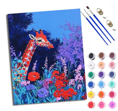 WXRWANG Malen Nach Zahlen ErwachseneBunte Blumengiraffe DIY handgemaltes Ölgemälde Set für Anfänger und Erwachsene Acrylfarbe Kreative Heimdekoration Geschenk Weihnachten WXRWANG Malen Nach Zahlen ErwachseneBunte Blumengiraffe DIY handgemaltes Ölgemälde Set für Anfänger und Erwachsene Acrylfarbe Kreative Heimdekoration Geschenk Weihnachten von WXRWANG