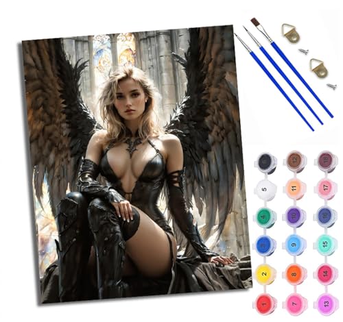 WXRWANG Malen Nach Zahlen ErwachseneDunkle sexy Schönheit DIY handgemaltes Ölgemälde Set für Anfänger und Erwachsene Acrylfarbe Kreative Heimdekoration Geschenk Weihnachten von WXRWANG
