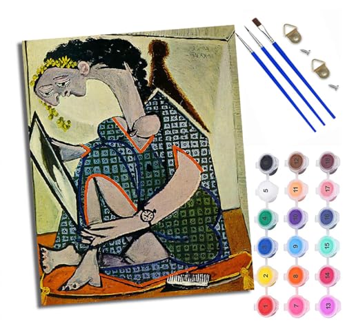 WXRWANG Malen Nach Zahlen ErwachseneEinfache abstrakte Frau DIY handgemaltes Ölgemälde Set für Anfänger und Erwachsene Acrylfarbe Kreative Heimdekoration Geschenk Weihnachten von WXRWANG