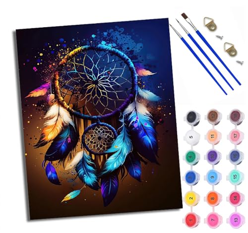 WXRWANG Malen Nach Zahlen ErwachseneFantasy-Traumfänger DIY handgemaltes Ölgemälde Set für Anfänger und Erwachsene Acrylfarbe Kreative Heimdekoration Geschenk Weihnachten von WXRWANG