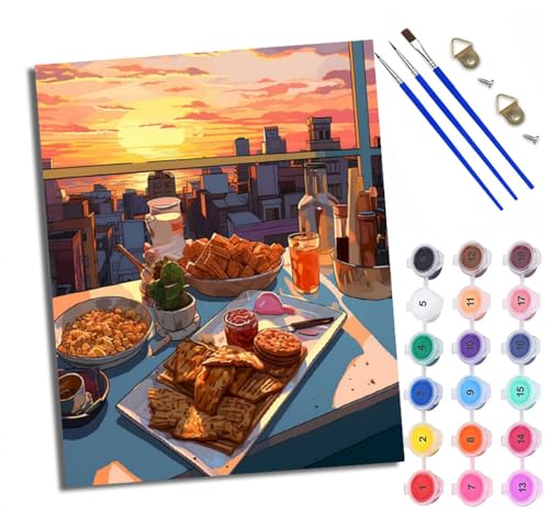 WXRWANG Malen Nach Zahlen ErwachseneKöstlicher Nachmittagstee DIY handgemaltes Ölgemälde Set für Anfänger und Erwachsene Acrylfarbe Heimdekoration Geschenk Weihnachten Mit Rahmen WXRWANG Malen Nach Zahlen ErwachseneKöstlicher Nachmittagstee DIY handgemaltes Ölgemälde Set für Anfänger und Erwachsene Acrylfarbe Heimdekoration Geschenk Weihnachten Mit Rahmen von WXRWANG