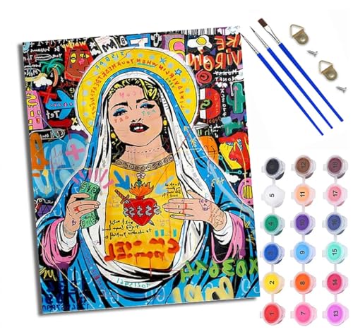 WXRWANG Malen Nach Zahlen ErwachseneKunst Graffiti Schönheit DIY handgemaltes Ölgemälde Set für Anfänger und Erwachsene Acrylfarbe Kreative Heimdekoration Geschenk Weihnachten von WXRWANG