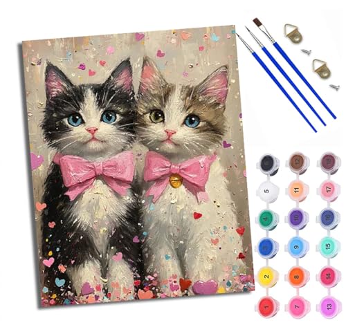WXRWANG Malen Nach Zahlen ErwachseneLiebesbogenkätzchen DIY handgemaltes Ölgemälde Set für Anfänger und Erwachsene Acrylfarbe Kreative Heimdekoration Geschenk Weihnachten WXRWANG Malen Nach Zahlen ErwachseneLiebesbogenkätzchen DIY handgemaltes Ölgemälde Set für Anfänger und Erwachsene Acrylfarbe Kreative Heimdekoration Geschenk Weihnachten von WXRWANG