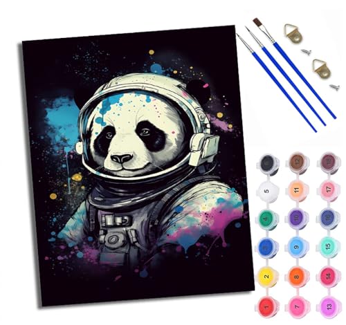 WXRWANG Malen Nach Zahlen ErwachseneOso polar con gorro de Papá Noel DIY handgemaltes Ölgemälde Set für Anfänger und Erwachsene Acrylfarbe Kreative Heimdekoration Geschenk Weihnachten von WXRWANG