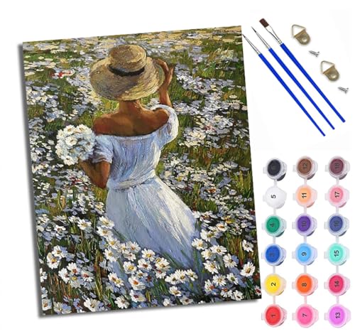 WXRWANG Malen Nach Zahlen ErwachseneRückansicht zwischen Gänseblümchen DIY handgemaltes Ölgemälde Set für Anfänger und Erwachsene Acrylfarbe Kreative Heimdekoration Geschenk Weihnachten WXRWANG Malen Nach Zahlen ErwachseneRückansicht zwischen Gänseblümchen DIY handgemaltes Ölgemälde Set für Anfänger und Erwachsene Acrylfarbe Kreative Heimdekoration Geschenk Weihnachten von WXRWANG