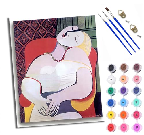 WXRWANG Malen Nach Zahlen ErwachseneSchönheit Abstrakt Einfach DIY handgemaltes Ölgemälde Set für Anfänger und Erwachsene Acrylfarbe Kreative Heimdekoration Geschenk Weihnachten von WXRWANG