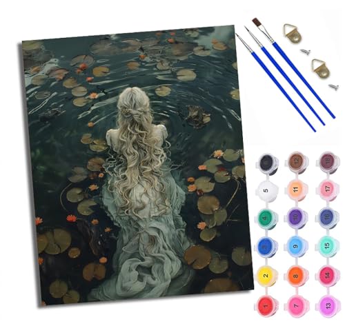WXRWANG Malen Nach Zahlen ErwachseneTeichmädchen zurück DIY handgemaltes Ölgemälde Set für Anfänger und Erwachsene Acrylfarbe Kreative Heimdekoration Geschenk Weihnachten WXRWANG Malen Nach Zahlen ErwachseneTeichmädchen zurück DIY handgemaltes Ölgemälde Set für Anfänger und Erwachsene Acrylfarbe Kreative Heimdekoration Geschenk Weihnachten von WXRWANG