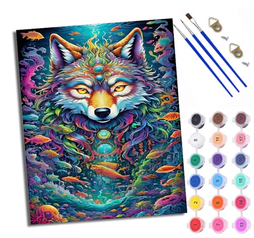 WXRWANG Malen Nach Zahlen ErwachseneZauberfuchs-Avatar DIY handgemaltes Ölgemälde Set für Anfänger und Erwachsene Acrylfarbe Kreative Heimdekoration Geschenk Weihnachten von WXRWANG