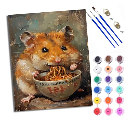 WXRWANG Malen Nach Zahlen Für Erwachsene Hamster isst Nudeln Malen Nach Zahlen Erwachsene Malen Nach Zahlen DIY Malen-Nach-Zahlen Kits Mit 3 Pinseln - 16 * 20 Zoll Mit Rahmen WXRWANG Malen Nach Zahlen Für Erwachsene Hamster isst Nudeln Malen Nach Zahlen Erwachsene Malen Nach Zahlen DIY Malen-Nach-Zahlen Kits Mit 3 Pinseln - 16 * 20 Zoll Mit Rahmen von WXRWANG