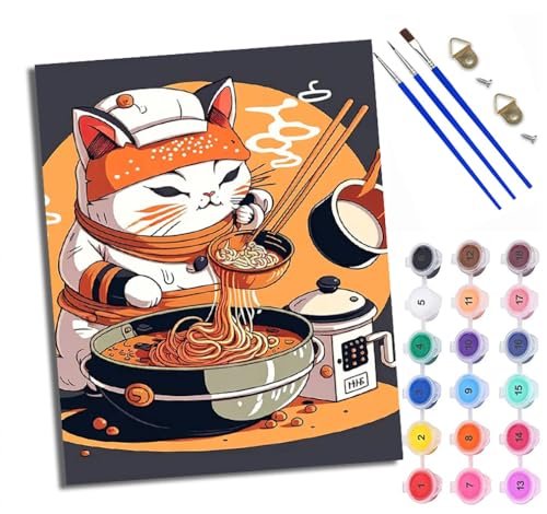 WXRWANG Malen Nach Zahlen Für Erwachsene Japanische Ramen vom Katzenkoch Malen Nach Zahlen Erwachsene Malen Nach Zahlen DIY Malen-Nach-Zahlen Kits Rahmenlose Leinwand Mit 3 Pinseln - 16 * 20 Zoll WXRWANG Malen Nach Zahlen Für Erwachsene Japanische Ramen vom Katzenkoch Malen Nach Zahlen Erwachsene Malen Nach Zahlen DIY Malen-Nach-Zahlen Kits Rahmenlose Leinwand Mit 3 Pinseln - 16 * 20 Zoll von WXRWANG
