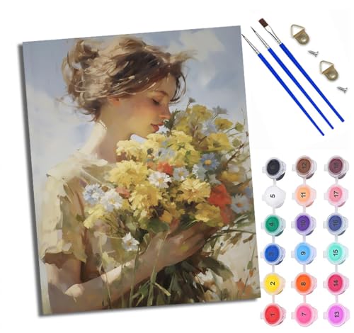 WXRWANG Malen Nach Zahlen Für Erwachsene Mädchen hält einen Blumenstrauß Malen Nach Zahlen Erwachsene Malen Nach Zahlen DIY Malen-Nach-Zahlen Kits Rahmenlose Leinwand Mit 3 Pinseln - 16 * 20 Zoll WXRWANG Malen Nach Zahlen Für Erwachsene Mädchen hält einen Blumenstrauß Malen Nach Zahlen Erwachsene Malen Nach Zahlen DIY Malen-Nach-Zahlen Kits Rahmenlose Leinwand Mit 3 Pinseln - 16 * 20 Zoll von WXRWANG