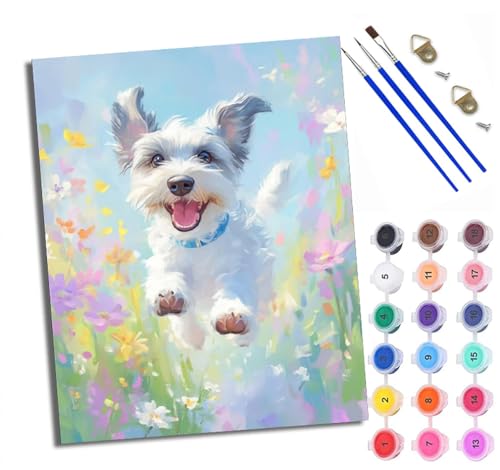 WXRWANG Malen Nach Zahlen Für Erwachsene Springende Welpenblumen Malen Nach Zahlen Erwachsene Malen Nach Zahlen DIY Malen-Nach-Zahlen Kits Rahmenlose Leinwand Mit 3 Pinseln - 16 * 20 Zoll WXRWANG Malen Nach Zahlen Für Erwachsene Springende Welpenblumen Malen Nach Zahlen Erwachsene Malen Nach Zahlen DIY Malen-Nach-Zahlen Kits Rahmenlose Leinwand Mit 3 Pinseln - 16 * 20 Zoll von WXRWANG