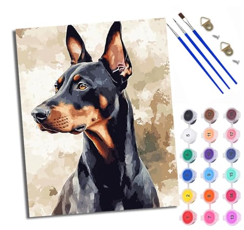 WXRWANG Malen Nach Zahlen Für Erwachsene Tapferer Dobermann Malen Nach Zahlen Erwachsene Malen Nach Zahlen DIY Malen-Nach-Zahlen Kits Rahmenlose Leinwand Mit 3 Pinseln - 16 * 20 Zoll WXRWANG Malen Nach Zahlen Für Erwachsene Tapferer Dobermann Malen Nach Zahlen Erwachsene Malen Nach Zahlen DIY Malen-Nach-Zahlen Kits Rahmenlose Leinwand Mit 3 Pinseln - 16 * 20 Zoll von WXRWANG