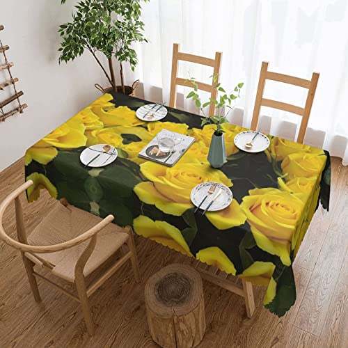 WXWJSHMGC Rechteckige Tischdecke mit gelben Rosen, auslaufsicher und wasserdicht, Tischdecke für den Außenbereich, Küche, Esszimmer, Party und Außenbereich, 137 x 183 cm WXWJSHMGC Rechteckige Tischdecke mit gelben Rosen, auslaufsicher und wasserdicht, Tischdecke für den Außenbereich, Küche, Esszimmer, Party und Außenbereich, 137 x 183 cm von WXWJSHMGC