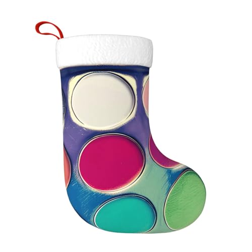 Runde Farbpalette, Weihnachtsstrumpf, geeignet für Weihnachtsbäume und festliche Kamindekorationen von WXXWXD