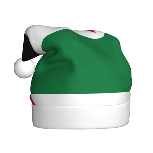WXXWXD Flagge des Staates Palästina, Weihnachtsmütze für Erwachsene, Weihnachtsmannmütze, perfekt für Neujahrsfeiern, Partys oder Winterdekorationen von WXXWXD