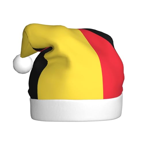 WXXWXD Flagge von Belgien, Weihnachtsmütze für Erwachsene, Weihnachtsmannmütze, perfekt für Neujahrsfeiern, Partys oder Winterdekorationen von WXXWXD