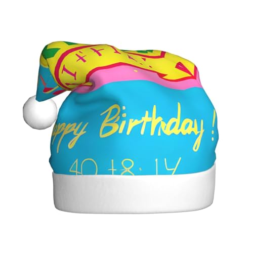 WXXWXD Happy Birthday BalloonWeihnachtsmütze für Erwachsene, Weihnachtsmannmütze, perfekt für Neujahrsfeiern, Partys oder Winterdekorationen von WXXWXD