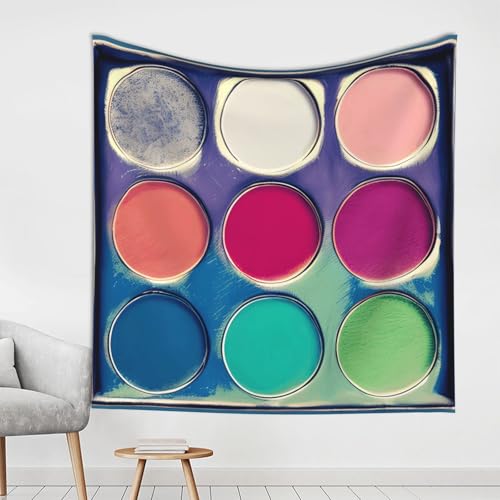 WXXWXD Runde Farbpalette, Bettwäsche, Wandteppich für Schlafzimmer, ästhetische Größe, Poster, Wandbehang, Dekoration für Schlafzimmer von WXXWXD