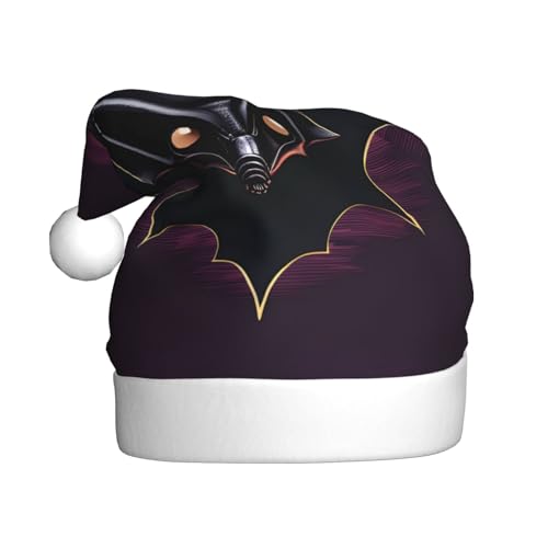 WXXWXD Schwarze Geister-Fledermaus-Weihnachtsmütze für Erwachsene, perfekt für Neujahrsfeiern, Partys oder Winterdekorationen von WXXWXD