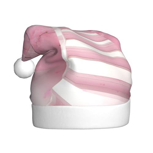 WXXWXD Weihnachtsmütze mit Kirschblütenmotiv, weiße Treppe, Weihnachtsmütze für Erwachsene, perfekt für Neujahrsfeiern, Partys oder Winterdekorationen von WXXWXD