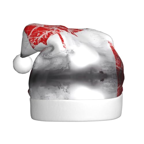 WXXWXD Weihnachtsmütze mit kanadischer Flagge im Retro-Stil für Erwachsene, perfekt für Neujahrsfeiern, Partys oder Winterdekorationen von WXXWXD