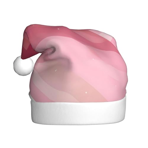 WXXWXD Weihnachtsmütze mit rosafarbenem Farbverlauf, für Erwachsene, Weihnachtsmannmütze, perfekt für Neujahrsfeiern, Partys oder Winterdekorationen von WXXWXD