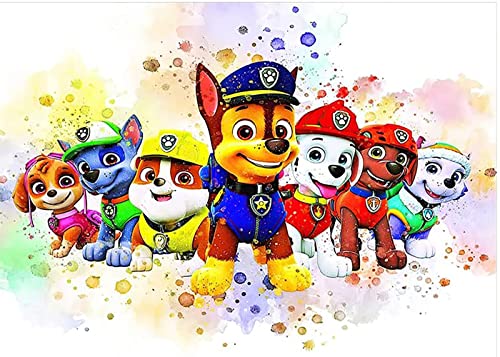 WXZRU 5D Diamond Art Kits for Adults, Paw Patrol Diamond Painting for Kids, Full Drill Cross Stitch Kit for Beginners Wall Art, 60x80cm nM405 von WXZRU