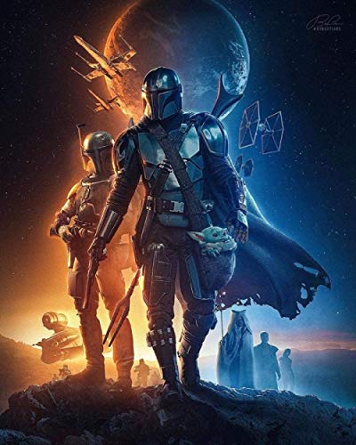 WXZRU 5D Mandalorian Diamond Painting Kits for Adults, Star Wars Diamond Art Paint with Diamonds, DIY Painting Kit Paint by Number with Gem Art, 30x40cm nM420 von WXZRU